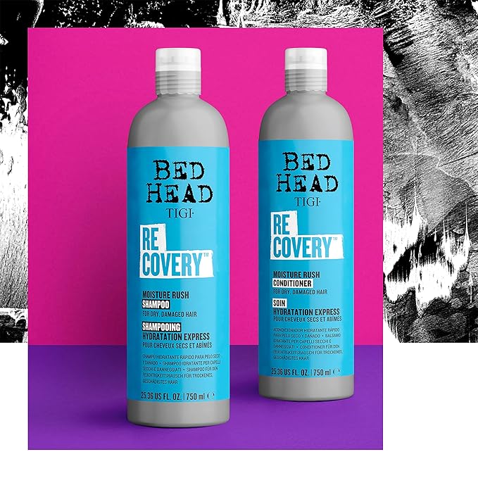 Bed Head by TIGI Recovery Moisturizing Shampoo and Conditioner Set for Dry Hair, with Prickly Pear Cactus Extract, 25.36 fl oz, 2 Pack