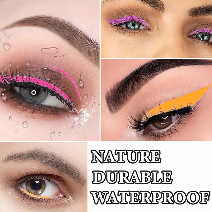 6 PCS Eyeliner Pencils,Professional Long Lasting Waterproof Makeup Pencils,Highly Pigmented Inner Corner Eye Highlighter Eyeliner Pencil Eye Liner Pen Sets for Women