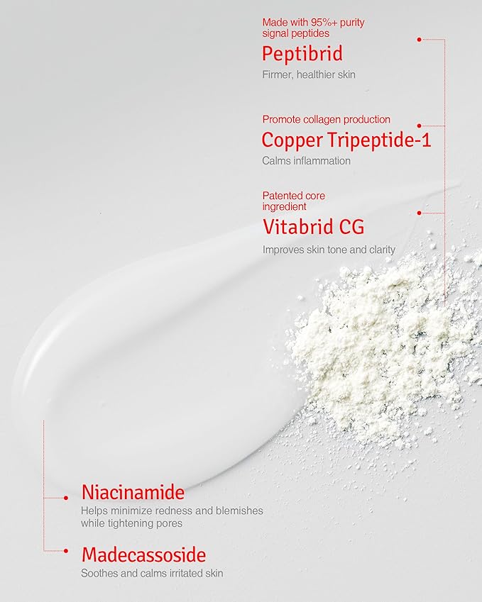12 Hour Vitamin C Soothing Serum for Acne & Blemish-Prone Sensitive Skin - Improves Sebum, Pores and Redness - Peptides, Niacinamide, Madecassoside, 1.01 fl.oz. Powder 0.04oz.