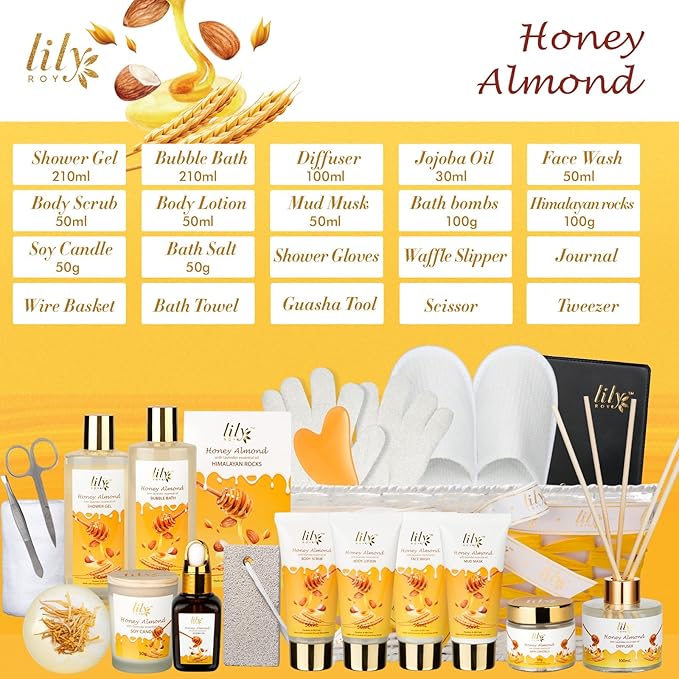 Christmas Gifts for Women - 21-Piece Luxury Bath & Body Gift Basket Set for Women, Spa Gift Basket Self Care Gifts for Her | Gift Set for Mothers Day, Birthday Gifts, All Occasion Present