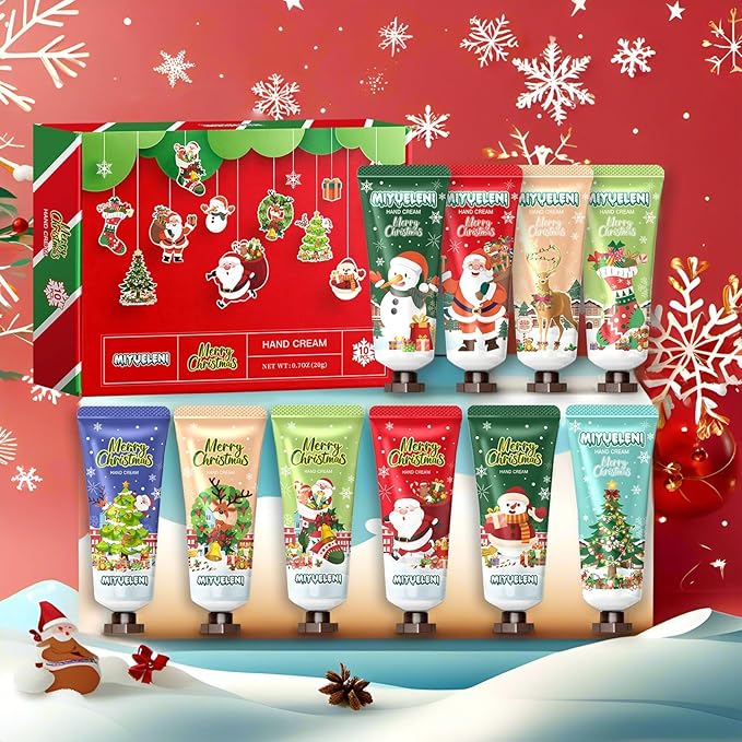 10 Pack Christmas Hand Lotion Gifts Set，Moisturizing Hand Cream for Women, Moms & Coworkers，Mini Travel Size Holiday Gifts, Stocking Stuffers & Bulk Gifts for Christmas Appreciation 20ml