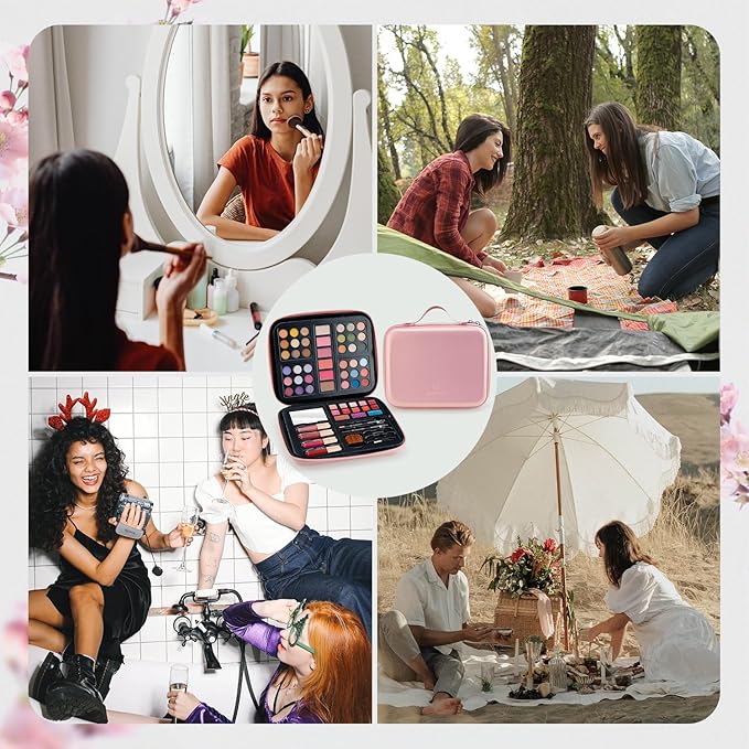 Color Nymph Makeup for Teens with Reusable Pink Handbag, All In One Girls Makeup Sets Makeup Kits for Girls Women with Eyeshadow Blushes Bronzer Highlighter Lipgloss
