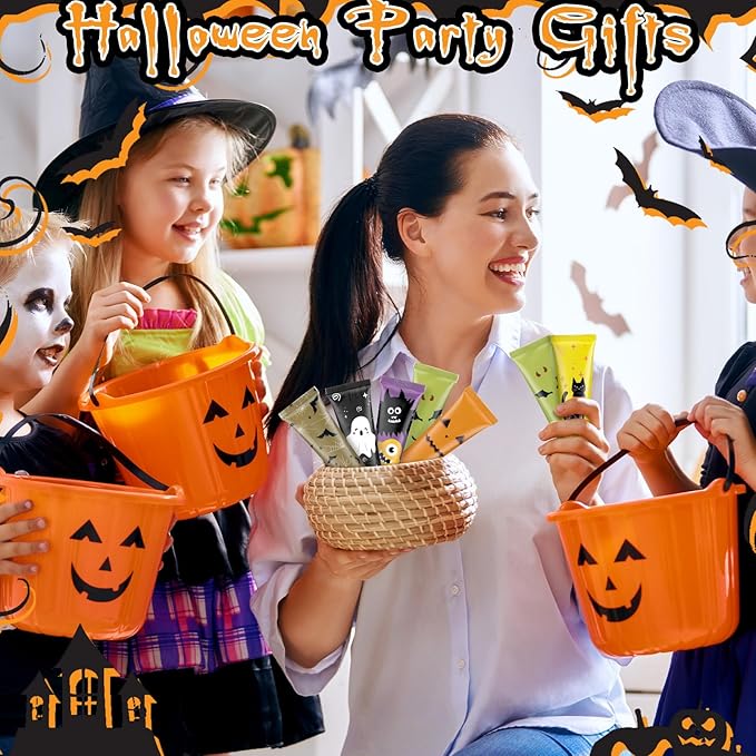 24 Pack Halloween Hand Cream Gift Sets for Women Ghost Mini Hand Lotion Bulk Travel Size Moisturizing Cream Halloween Party Favors Gifts for Stocking Stuffers 6 Natural Plant Fragrances
