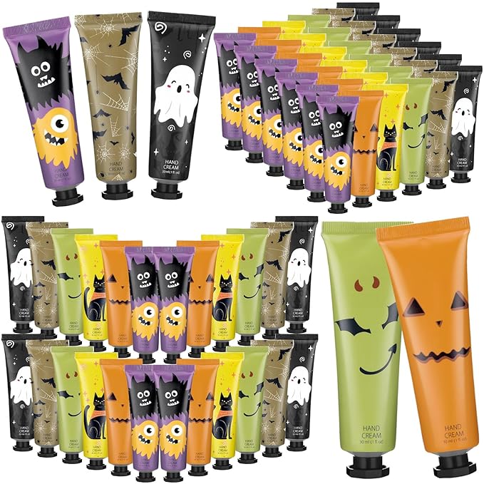 36 Pack Halloween Hand Cream Gift Sets for Women Ghost Mini Hand Lotion Bulk Travel Size Moisturizing Cream Halloween Party Favors Gifts for Stocking Stuffers 6 Natural Plant Fragrances