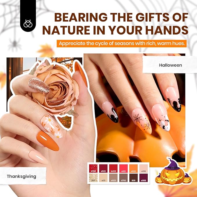 Beetles Gel Nail Polish Set, 70 PCS 60 Colors Red Green Pink Brown Blue Nude Glitter Gel Nail Polish Kit with Base Glossy & Matte Top Coat Gel Polish for Beginners DIY Salon Christmas Gifts for Women