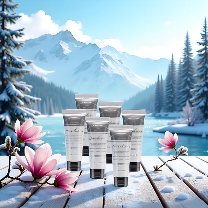 6 Pack Travel Size Hand Cream Set - 1 oz Moisturizing Lotion for Dry Cracked Hands, Magnolia Mountain Retreat Scented Hand Lotion Gift for Women, Nurses, Teachers, Bridesmaids