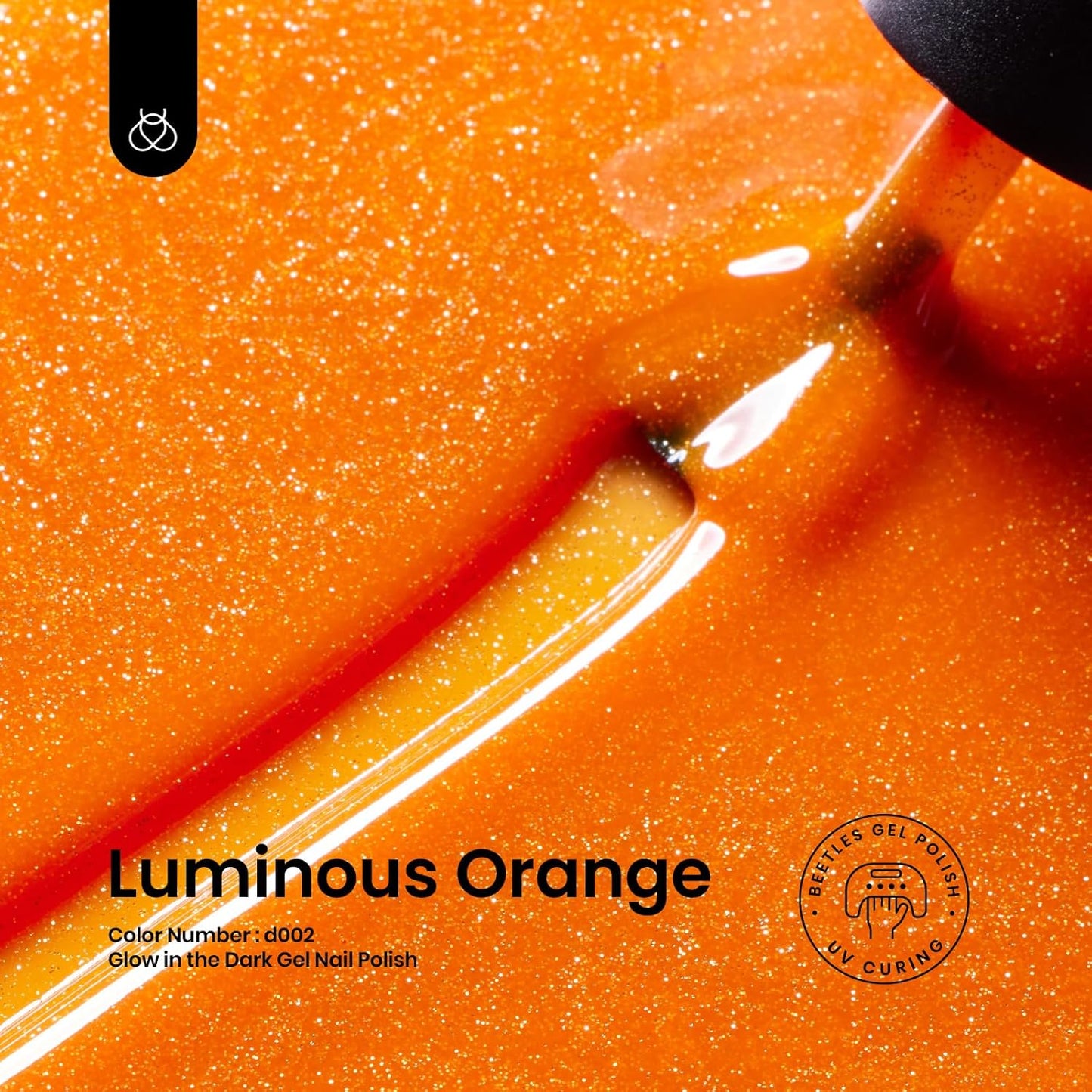 Beetles Halloween Gel Nail Polish – Luminous Orange Glow in the Dark Gel Polish, Soak Off Uv LED Nail Lamp Halloween Nail Art Manicure Salon DIY Home 0.5Oz