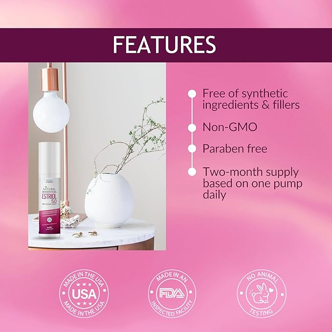 BIOLABS PRO Estri Cream - Bioidentical E3 Cream - Menopausal Support for Women - 5mg E3 Per Dose - Two Month Supply - 3oz