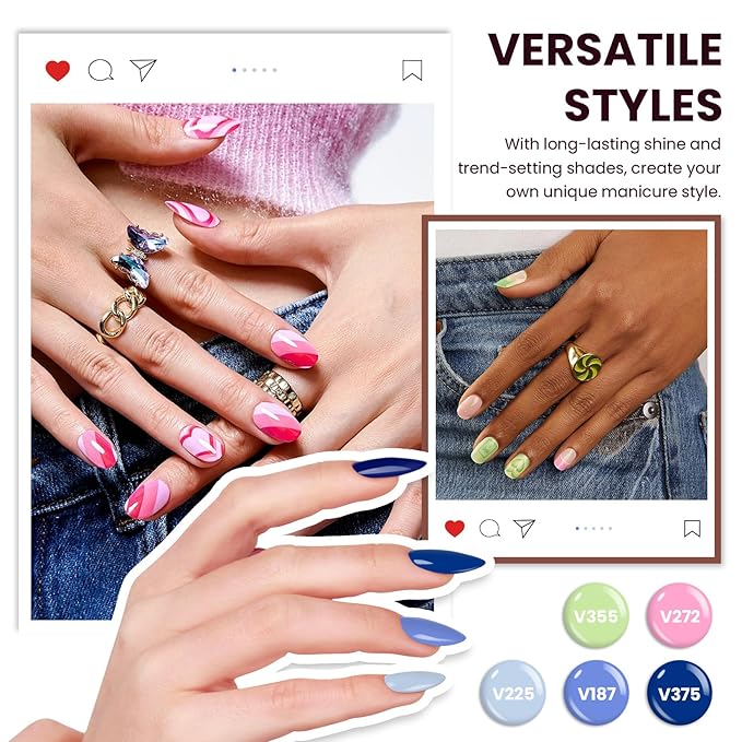 VANREESA Gel Nail Polish Kit with U V Light 52 Pcs Gel Polish Nail Set 36 Colors Nail Polish Set + Base and 3 Effects Top Coat with Manicure Tools Complete DIY Nail Kit Gifts for Women Girls