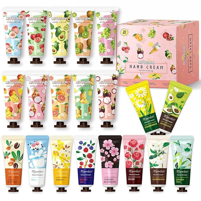 20 Pack Hand Cream Gift Set, Natural Plant Scents, Moisturizing Hand Lotion Travel Size,Gifts for Women, Birthday, Mother's Day, Valentine's Day, Christmas, Thank You Gifts