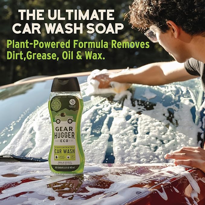 Car Wash Soap (16 oz, Pack of 1) – Eco-Friendly Car Cleaner, Biodegradable Car Wash with Natural Saponins & Eucalyptus – Safe Car Soap for All Vehicle Surfaces