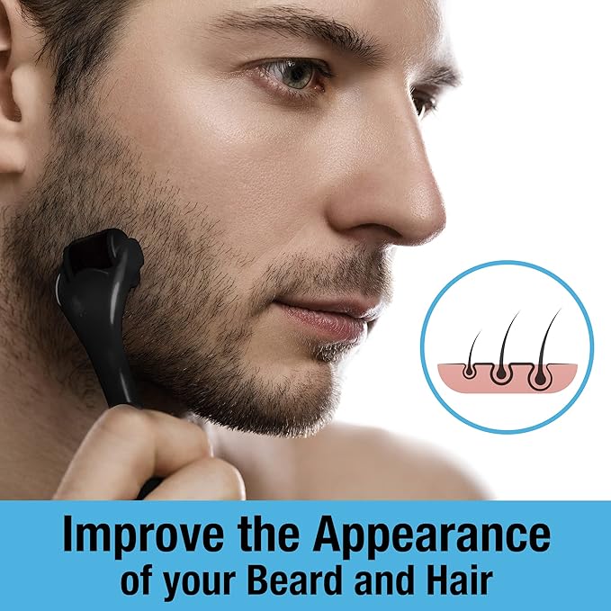 Beard and Hair Derma Roller (1Pack) by Tilcare - Sterile Titanium Derma Roller 0.25mm
