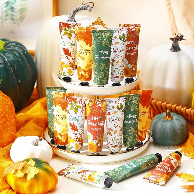 40 Pcs Fall Hand Lotion Bulk Gifts for Women Maple Leaves Hand Cream Gift Natural Botanical Fragrance Lotion for Chapped Hands 30ml Mini Travel Working Autumn Thanksgiving Party Supplies