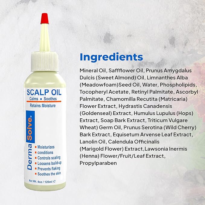 Dermasolve Psoriasis & Dandruff Oil, Dermatologist Approved for Flaky Scalp Relief