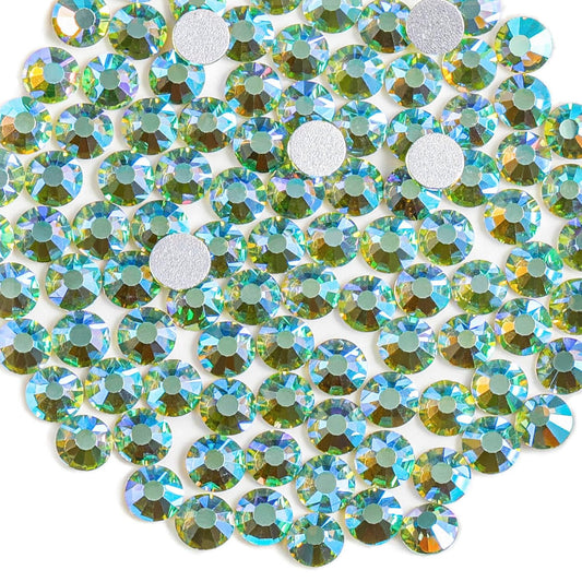 Beadsland 1440 Pieces Flat Back Crystal Rhinestones Round Gems,Peridot AB,SS6,1.9-2.1mm