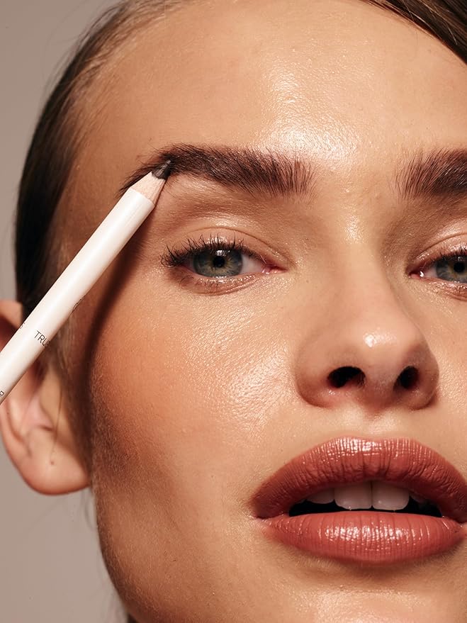 True + Luscious Brow Definer Pencil - Pomade & Powder Combo With Organic Castor Oil - Fills, Shapes Eyebrows - Waterproof - Taupe (Universal)