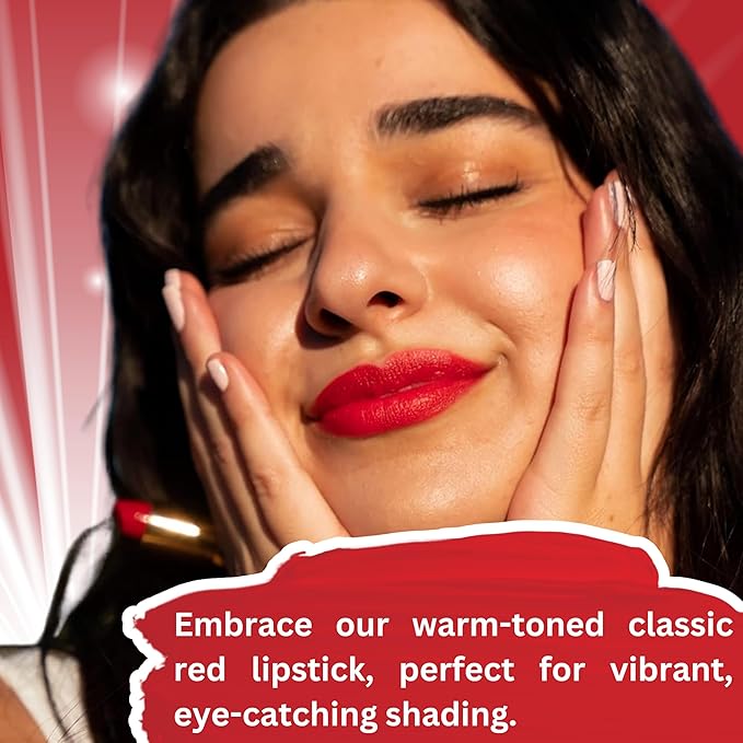 𝗘𝘀𝘀𝗲𝗻𝗰𝗲 𝗼𝗳 𝗔𝗿𝗴𝗮𝗻 Deep Moisturizing Red Lipstick, Long Lasting Lipstick & Lip Care in 1 with Pure Organic Argan Oil, Shea Butter, Jojoba Oil & Aloe Vera Hydrating, Roses R Red
