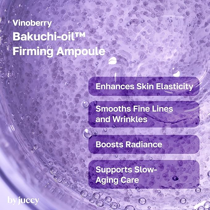 By Juccy Vinoberry Bakuchi-oil 30,000 ppm Firming AmpouleㅣWrinkle-Softening & Texture-Perfecting | Bakuchioil, Viniferatrol, Peptides, Cica | Skin Elasticity&Even Skin ToneㅣKorean Skincare 1.01 Fl.oz