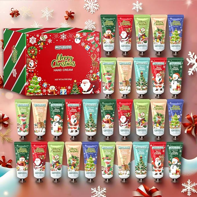 30 Pcs Christmas Hand Lotion Gift Set，Moisturizing Hand Cream for Women, Moms & Coworkers，Mini Travel Size Holiday Gifts, Stocking Stuffers & Bulk Gifts for Christmas Appreciation 20ml