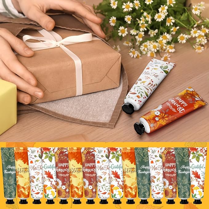 60 Pcs Fall Hand Lotion Bulk Gifts for Women Maple Leaves Hand Cream Gift Natural Botanical Fragrance Lotion for Chapped Hands 30ml Mini Travel Working Autumn Thanksgiving Party Supplies