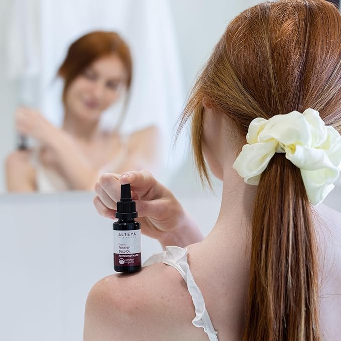 Alteya Rosehip Seed Oil USDA Certified Organic Face Oil, 2x1.7 Fl Oz Glass Bottles with Pipette, All-Natural Moisturizer