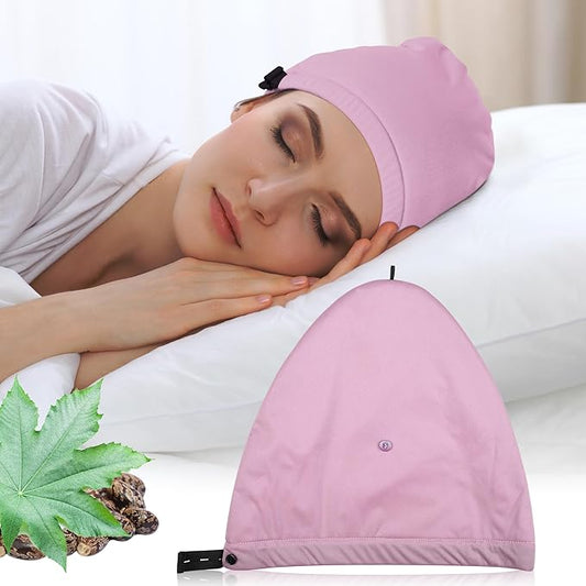 Castor Oil Pack Wrap for Head, Reusable Castor Wrap Organic Cotton for Women Sleeping,Castor Oil Pack Kit for Thinning, Balding, Dry and Damaged Hair