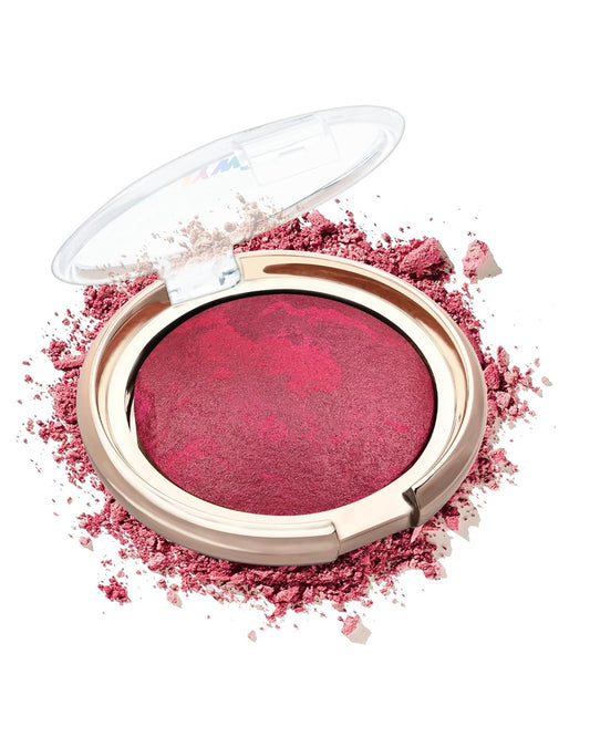 Baked Blush,Glow Marbleized Blush Powder Palette,Lightweight Shimmery Cruelty-Free Blusher for Cheeks,Eyeshadow & Highlight,Makeup Gift for Women rubores de maquillaje(0.49Ounce)-09 Mangosteen