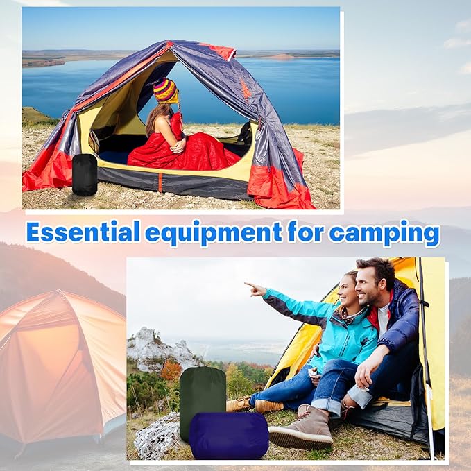 24 Pcs Sleeping Bags for Adults Bulk Lightweight Waterproof Backpacking Camping Sleeping Bag with Compression Sack, Portable Compact for Winter Hiking Outdoor Camping Essential