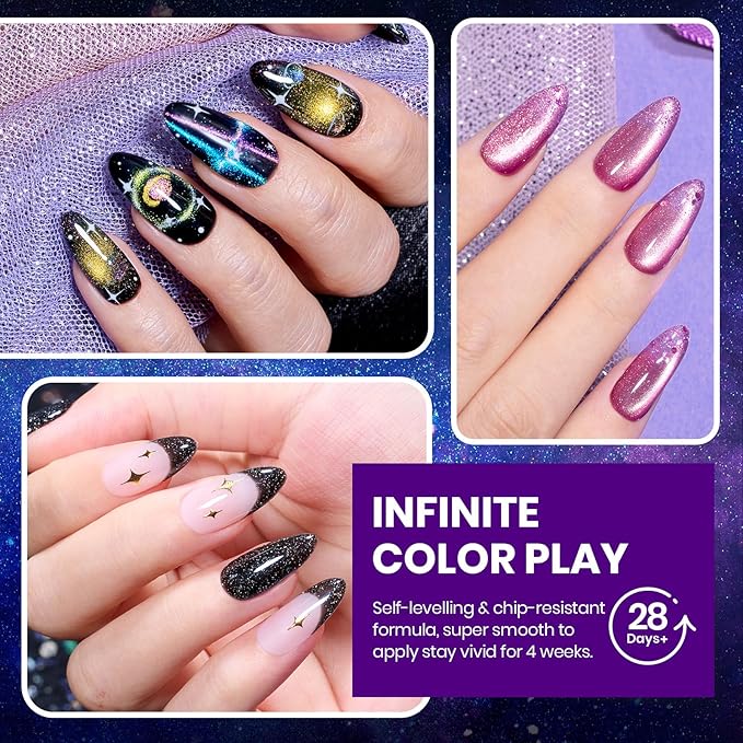 beetles Jelly Gel Polish Set, 20 Colors Fall Halloween Nails Design Black Purple Blue Jelly Polish Changing Temperature Gel Soak Off UV LED Gel Nail Kit for DIY Nail Art