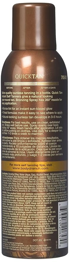 Body Drench QuickTan Bronzing Spray Instant Self Tanner, Medium/Dark, 6 Fl Oz (Pack of 3)