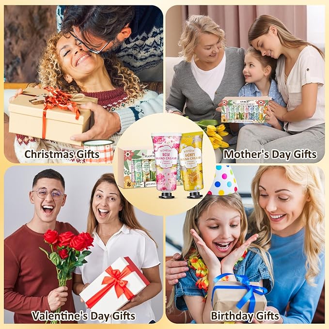 8 Pack Hand Cream Gifts Set For Women, Mini Hand Lotion Travel Size for Dry Cracked Hands, Bulk Hand Cream for Mom Gifts, Bridal Shower Favors, Birthday Gifts and Small Gifts for Women