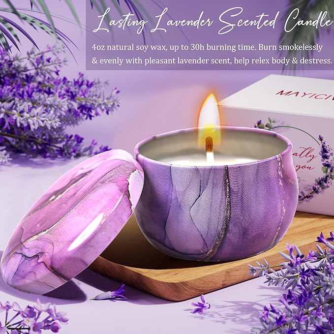 Birthday Gifts for Women, Gift Baskets for Women, Self Care & Get Well Soon Gifts, Lavender Relaxing Spa Gift Baskets, Unique Gift Baskets for Mom Girlfriend Sister Wife Grandma
