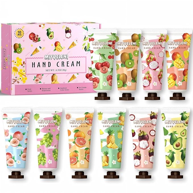10 Pack Hand Cream Gift Set, Natural Plant Scents, Moisturizing Hand Lotion Gift Set, Gifts for Women, Birthday, Mother's Day, Valentine's Day, Christmas, Thank You Gifts Travel Size