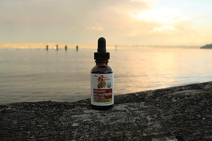 Certified Organic Red Raspberry Seed Oil - Cold-pressed from US grown raspberries (1 fl oz)