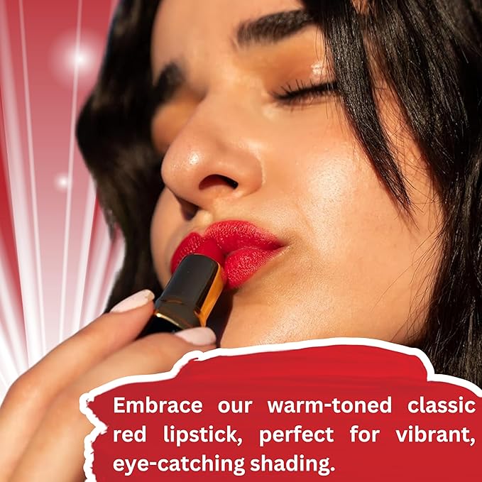 𝗘𝘀𝘀𝗲𝗻𝗰𝗲 𝗼𝗳 𝗔𝗿𝗴𝗮𝗻 Deep Moisturizing Red Lipstick, Long Lasting Lipstick & Lip Care in 1 with Pure Organic Argan Oil, Shea Butter, Jojoba Oil & Aloe Vera Hydrating, Roses R Red
