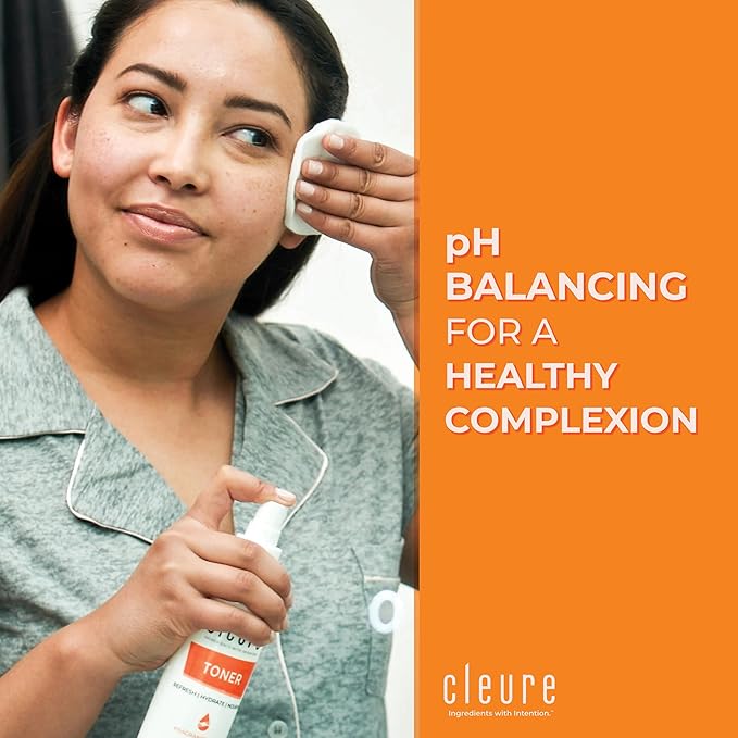 Cleure Alcohol Free Toner for Sensitive Skin - Balancing pH Toner for Face - Paraben, Salicylate, & Fragrance Free (8 oz, Pack of 1)