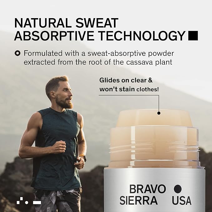 Aluminum-Free Deodorant for Men by Bravo Sierra, 1-Pack - Contains Natural Ingredients –Long Lasting All-Day Odor and Sweat Protection -Tonka Bean and Lemon, 3.2 oz -Paraben-Free, Vegan & Cruelty-Free