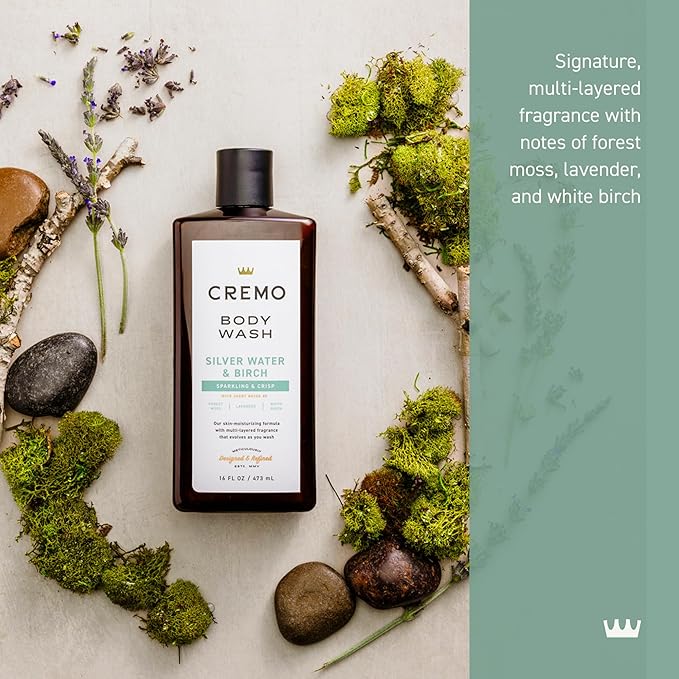 Cremo Body Wash Men, A Revitalizing Combination of Glacier-Fed Streams and White Birch, 16 Fl Oz