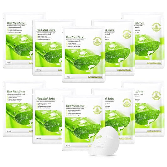 10 Pack Variety Facial Sheet Masks Skin Care Set, Hydrating Bulk Sheet Face Masks Skincare Gifts Set for Women Men, Long Lasting Moisturizing Face Mask Skincare for All Skin Type（B3)