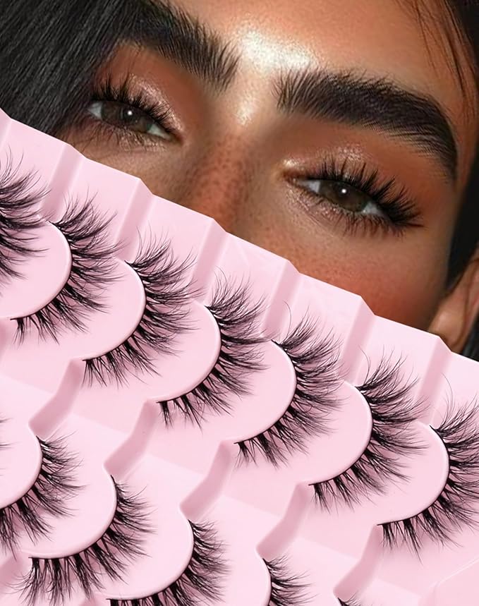 Cat Eye Lashes False Eyelashes Wispy Natural Lashes Mink Lashes Fluffy False Lashes Volume Natural Eyelashes Flared-05
