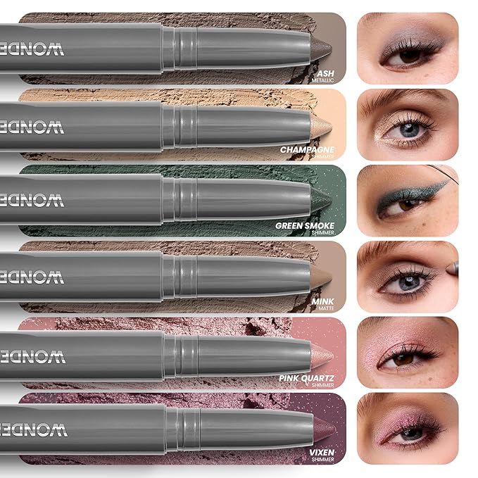 Wonderskin IYKYK Eyeshadow Stick - Longwear Eye Shadow Sticks, Budge-Proof & Waterproof Shimmer Eyeshadow Stick with Built-in Sharpener (Pink Quartz)