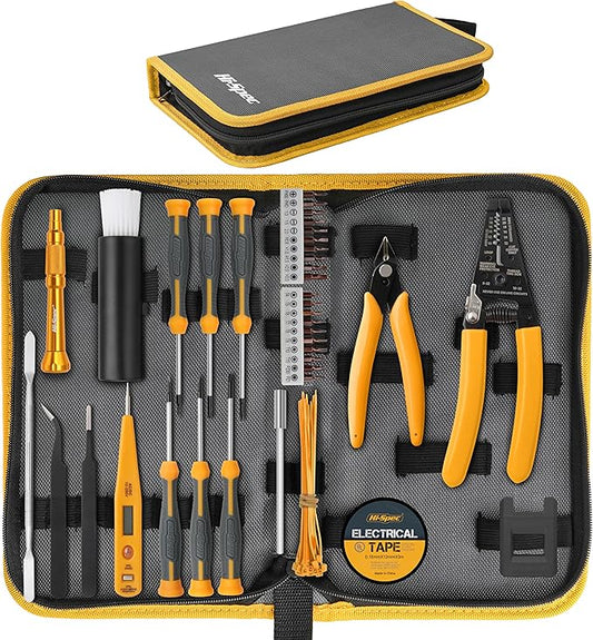 Hi-Spec 39pc Electronics Repair & Opening Tool Kit Set for Laptops, Phones, Devices, Computer & Gaming Accessories. Precision Small Screwdrivers with Pentalobe Bits for iPhones & MacBooks