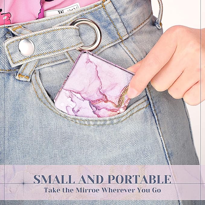 Cindeer 20 Pcs Compact Mirror Bulk Small Purse Portable Pocket Hand Double Sided Magnifying Makeup Mirror Square with 2X 1x Magnification for Girls Woman Mother Travel