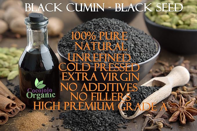 Black Cumin Seed Oil - 16 oz - Pure Egyptian Seeds Kalonji Unrefined, Cold Pressed Non GMO Bulk Carrier Oil for Hair Skin Face Body Lips Joints - Packaging May Vary