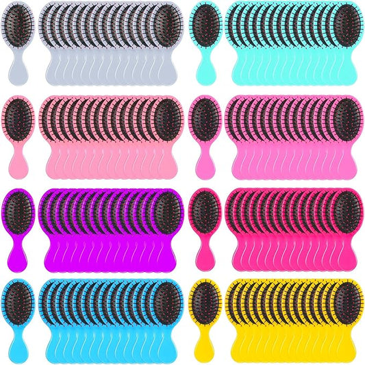 120 Pcs Mini Travel Detangling Brush with Soft Bristles for Wet and Dry Hair - Smoothing Knots with Ease for Most Hair Types