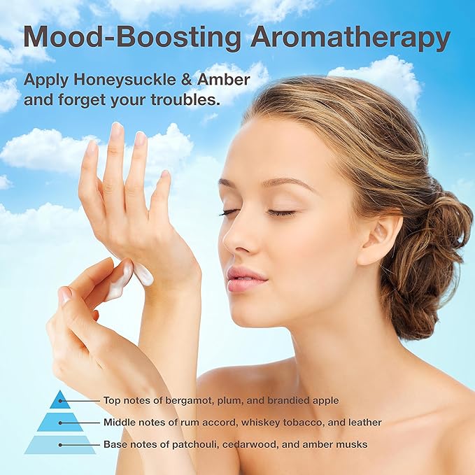 Aromatherapy Honeysucke Amber Hand Cream for Dry Skin – Shea Butter Hand Cream for Women and Men with an Awakening, Long-Lasting Scent – Vegan Hand Cream Lotion for Dry Skin, 3 Oz.