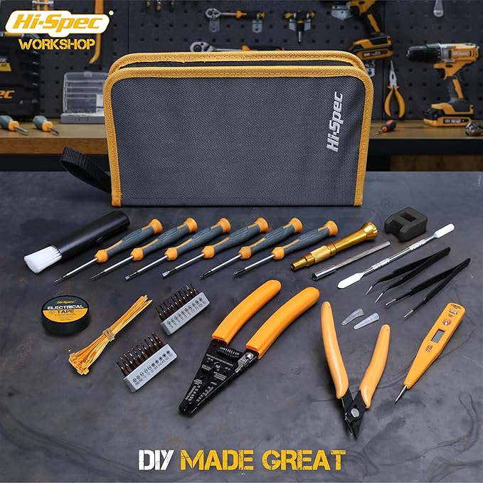 Hi-Spec 39pc Electronics Repair & Opening Tool Kit Set for Laptops, Phones, Devices, Computer & Gaming Accessories. Precision Small Screwdrivers with Pentalobe Bits for iPhones & MacBooks
