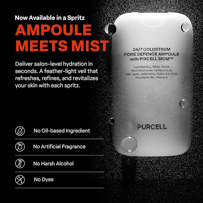 24/7 Colostrum Ampoule Mist - Glass skin with Long Hydration, Poreless Smooth Skin, Before & After Makeup, Hyaluronic Acid and Vitamin, For All Skin types, 1.85 fl oz