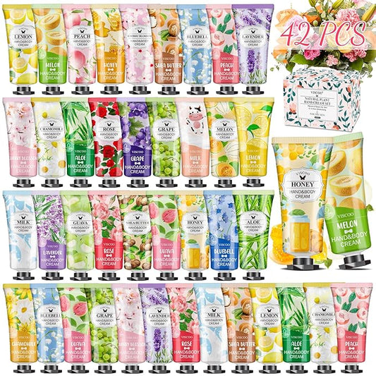 42 Pack Hand Cream Gifts Set for Women, Bulk Hand Lotion for Birthday Gifts for Women, Bridesmaid Gifts, Thank You Gifts, Party Favors, Mini Moisturizing Hand Lotion Travel Size for Dry Cracked Hands