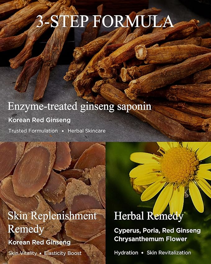 Bon Yeon Jin Korean Red Ginseng Face Essence Serum Gift Set - Anti-Aging Deep Hydration Nourishing Wrinkle Improvement with Ceramide Adenosine for Resilient Skin, 1.69 fl.oz.